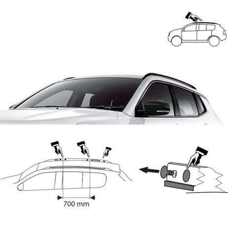Kit barre portatutto portapacchi Jeep Compass dal 2017 LP65