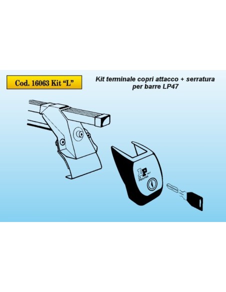 Kit copri attacco + chiusura chiave per barre LP47-LP48