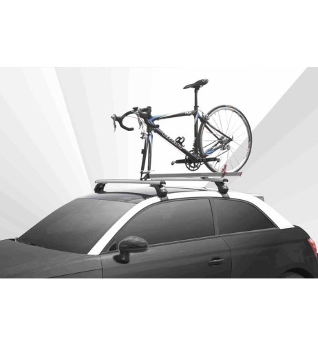 Portabici da tetto per barre portatutto bici da corsa in alluminio