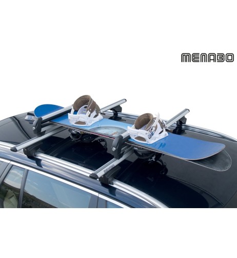 Portasci e Snowboard in alluminio Menabo Iceberg per barre 4 sci o 2 snow