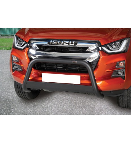 Bull Bar anteriore inox lucido NERO 60mm con traversa Isuzu D Max 2020 202