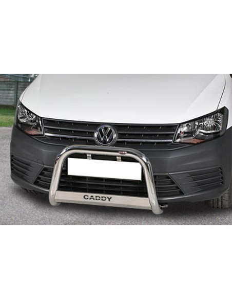 Bull Bar protezione anteriore inox 60mm c scritta Volkswagen Caddy 2015 202