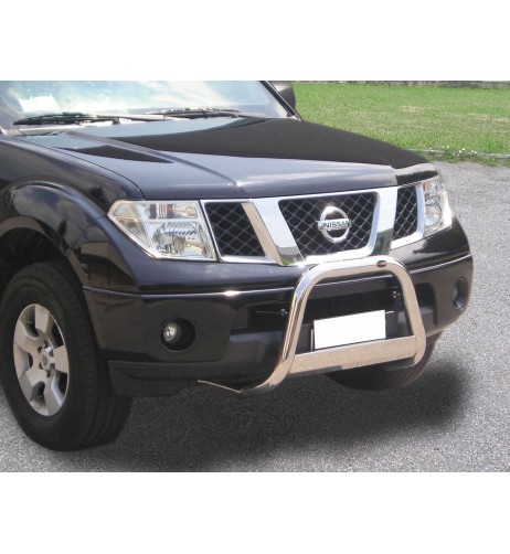 Bull Bar protezione anteriore inox c traversa Nissan Navara D40 2005 2009