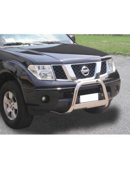 Bull Bar protezione anteriore inox c traversa Nissan Navara D40 2005 2009