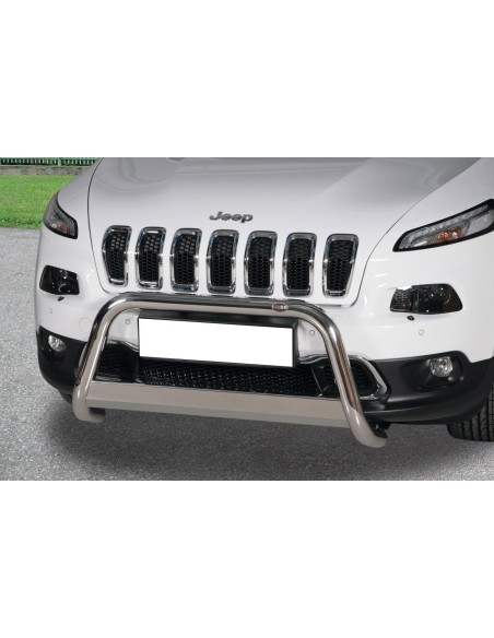 Bull Bar protezione anteriore inox lucido 60mm c scritta Jeep Cherokee dal 