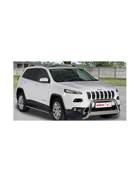 Bull Bar protezione anteriore inox lucido 60mm c scritta Jeep Cherokee dal 