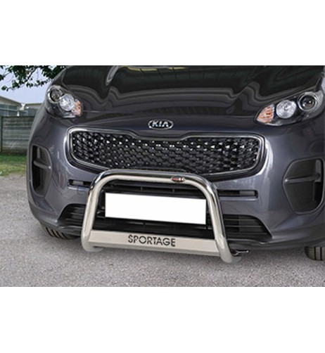 Bull Bar protezione anteriore inox lucido 60mm con scritta Kia Sportage 201