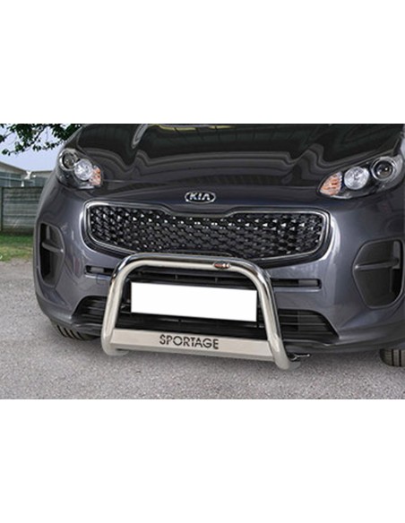 Bull Bar protezione anteriore inox lucido 60mm con scritta Kia Sportage 201