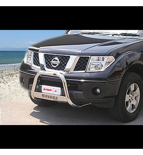 Bull Bar protezione anteriore inox lucido 60mm per Nissan Navara D40 05-09