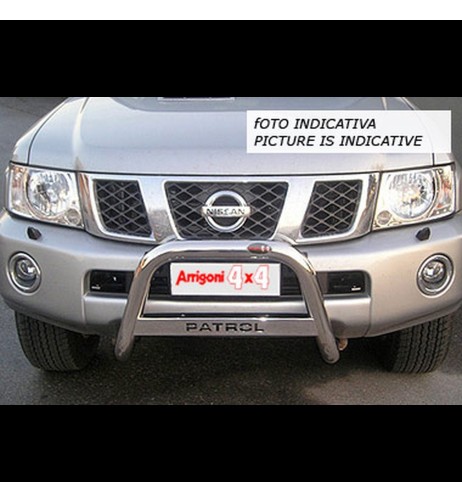 Bull Bar protezione anteriore inox lucido 60mm per Nissan Patrol GR 1998-2004