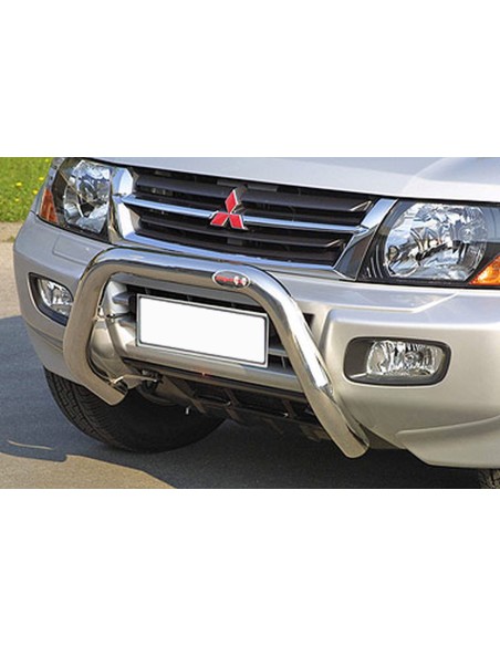 Bull Bar protezione anteriore inox lucido 70mm Mitsubishi Pajero V60 2000-2002