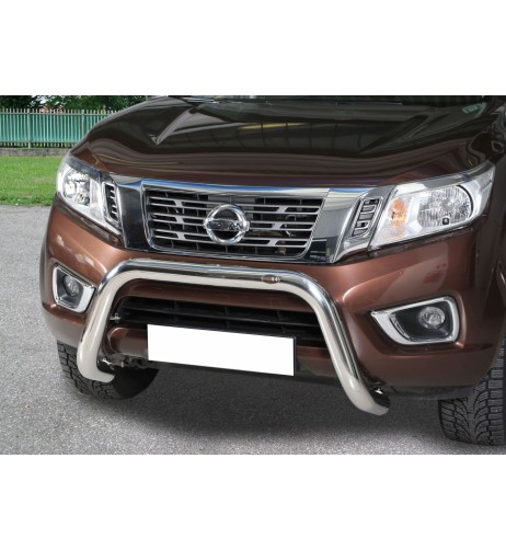 Bull Bar protezione anteriore inox lucido 70mm per Nissan Navara NP300 dal 2016