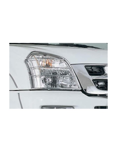 Coppia protezioni fari anteriori acciaio inox lucido Isuzu D Max 2003 2011