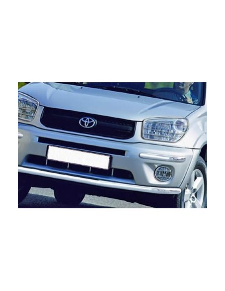 Coppia protezioni fari anteriori acciaio inox lucido Toyota Rav4 2003 2005