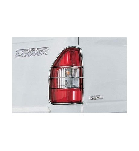 Coppia protezioni fari posteriori acciaio inox lucido Isuzu D Max 2003 2011