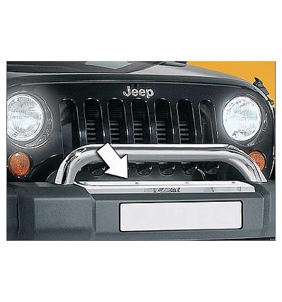 Modanatura acciaio inox lucida per paraurti anteriore Jeep Wrangler 2007-2010