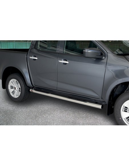 Pedane laterali acciaio inox lucido 70mm Isuzu D Max doppia cabina dal 2020