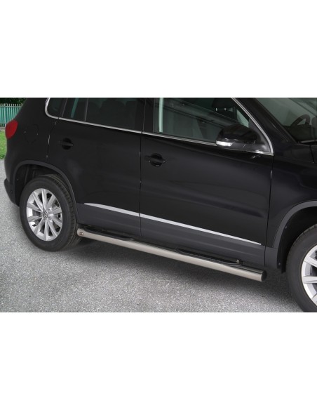 Pedane laterali acciaio inox lucido 70mm Volkswagen Tiguan 2011 2015