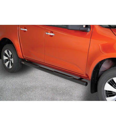 Pedane laterali acciaio inox lucido NERO 70mm Isuzu D Max doppia cabina dal