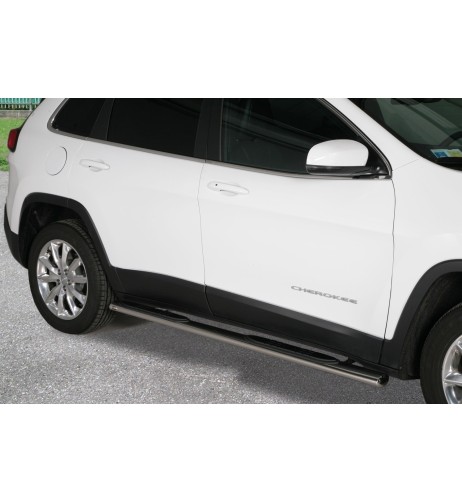 Pedane laterali acciaio inox lucido ovali Jeep Cherokee dal 2014