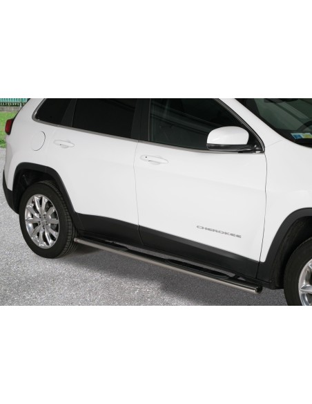 Pedane laterali acciaio inox lucido ovali Jeep Cherokee dal 2014