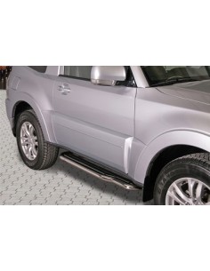 Pedane laterali in acciaio inox lucido 50mm Mitsubishi Pajero 2 porte 2007 