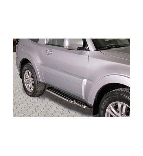 Pedane laterali in acciaio inox lucido 50mm Mitsubishi Pajero 2 porte 2007 