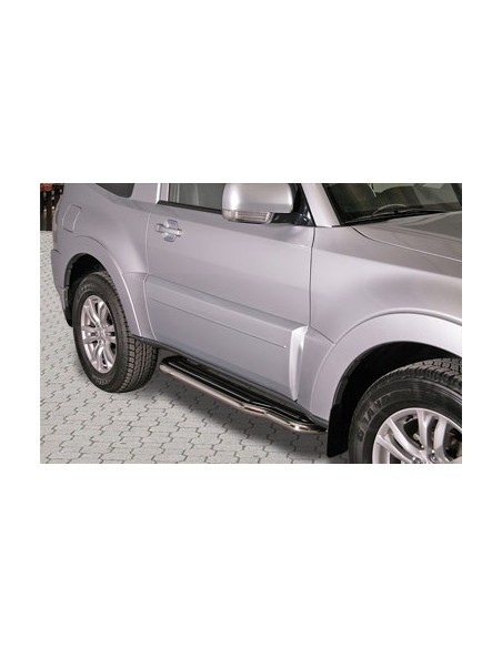 Pedane laterali in acciaio inox lucido 50mm Mitsubishi Pajero 2 porte 2007 