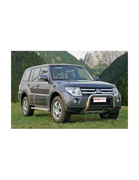 Pedane laterali in acciaio inox lucido 50mm Mitsubishi Pajero 2 porte 2007 