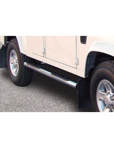 Pedane laterali in acciaio inox lucido 70mm Land Rover Defender 90