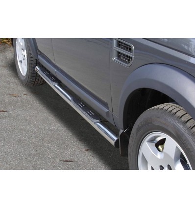 Pedane laterali in acciaio inox lucido 70mm Land Rover Discovery 3 2005-2008