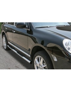 Pedane laterali in acciaio inox lucido 70mm Porsche Cayenne 2003 2009