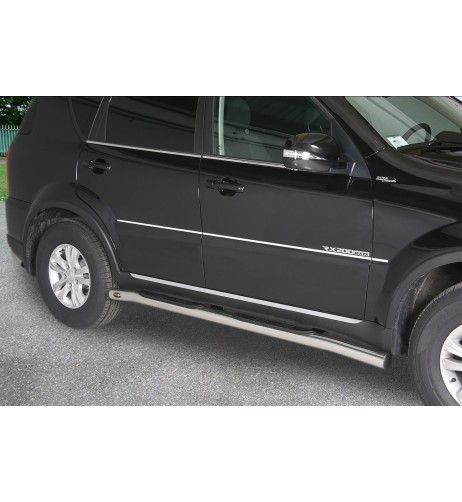 Pedane laterali in acciaio inox lucido 70mm SsangYong Rexton W 2013 2017