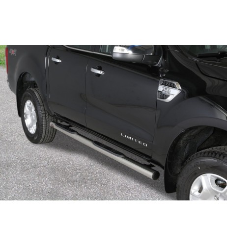 Pedane laterali inox lucido 70mm Ford Ranger Double Cab 2012 2022