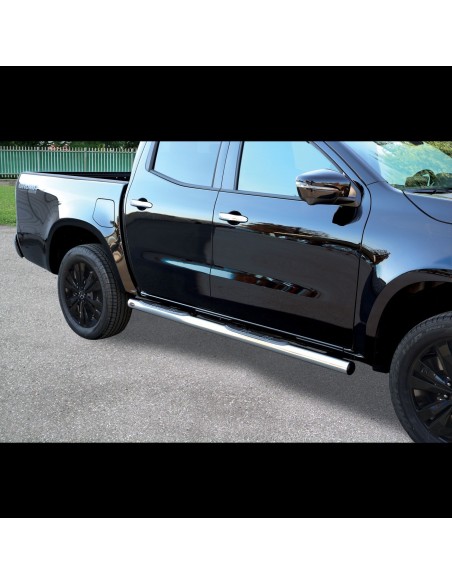 Pedane laterali inox lucido 70mm Mercedes Classe X doppia cabina dal 2017