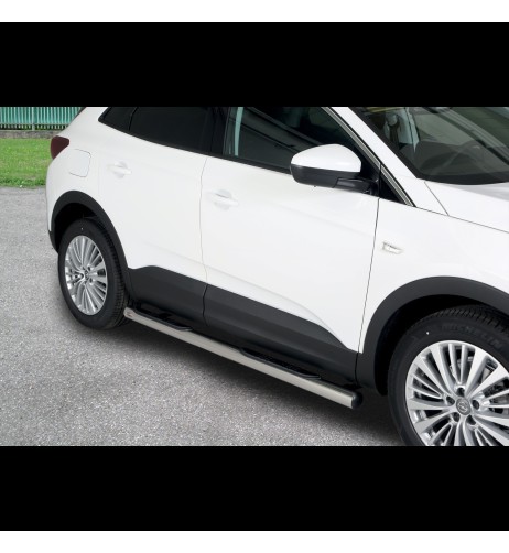 Pedane laterali inox lucido 70mm Opel Grandland X dal 2017