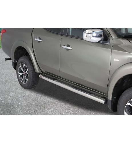 Pedane laterali ovali acciaio inox lucido 70mm Fiat Fullback doppia cabina