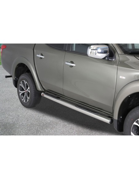 Pedane laterali ovali acciaio inox lucido 70mm Fiat Fullback doppia cabina