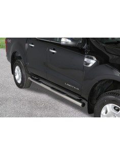 Pedane laterali ovali acciaio inox lucido 70mm Ford Ranger Double Cab 2012 