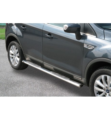 Pedane laterali ovali acciaio inox lucido Ford Kuga dal 2008 al 2012