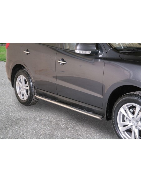 Pedane laterali ovali acciaio inox lucido Hyundai Santa Fe 2010 2012