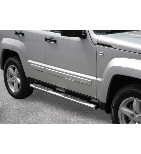Pedane laterali ovali acciaio inox lucido Jeep Cherokee 2008 2013