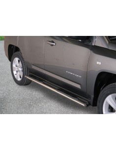 Pedane laterali ovali acciaio inox lucido Jeep Compass 2011 2016