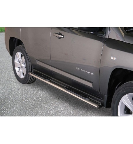 Pedane laterali ovali acciaio inox lucido Jeep Compass 2011 2016