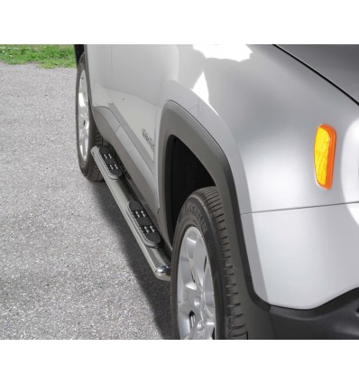 Pedane laterali ovali acciaio inox lucido Jeep Renegade dal 2014
