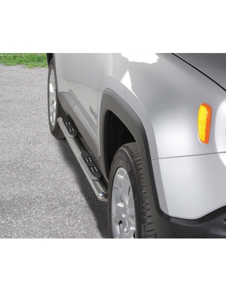 Pedane laterali ovali acciaio inox lucido Jeep Renegade dal 2014