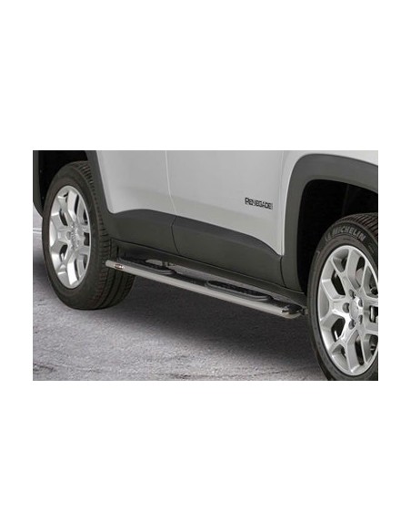 Pedane laterali ovali acciaio inox lucido Jeep Renegade dal 2014