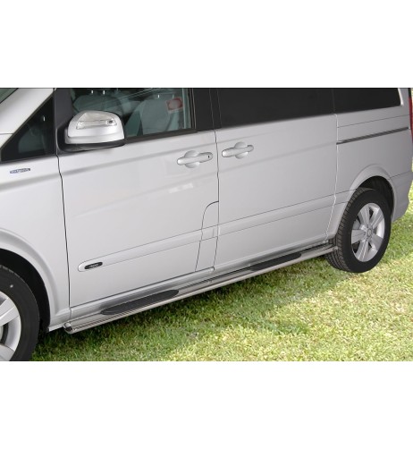 Pedane laterali ovali acciaio inox lucido Mercedes Classe V dal 2014