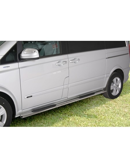 Pedane laterali ovali acciaio inox lucido Mercedes Classe V dal 2014