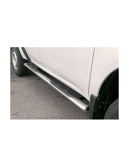Pedane laterali ovali acciaio inox lucido Mitsubishi L200 Double Cab 2010 2